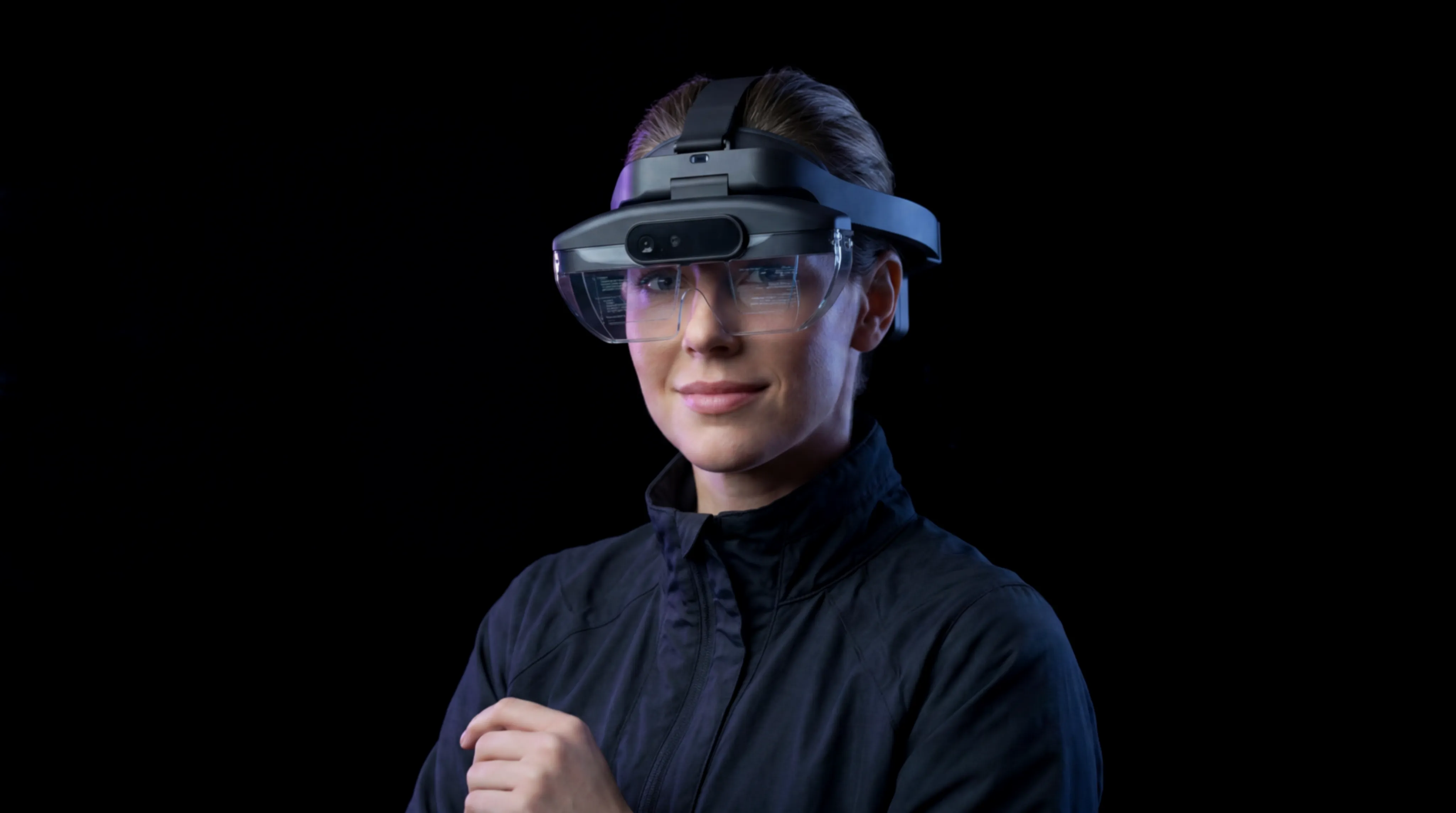 TeleAssist user wearing an AR headset